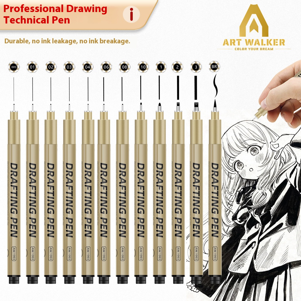 Model Kit Markers - 1/6/9/12 шт. манга черный Fineliner Marlers