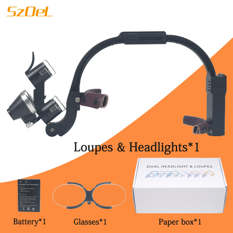 Magnifier With Light - 2,5X/3,5X стоматологическая бинокулярная лупа, передняя фара
