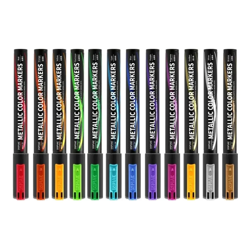 Model Kit Markers - Суперметаллические цветные маркеры DSPIAE MKA, 12